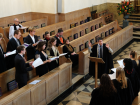 LMH Choir performing in the LMH Chapel at the Principal's Inauguration