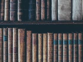 Stock image of a shelf of books