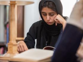 LMH student Maah-Noor studying in the Library