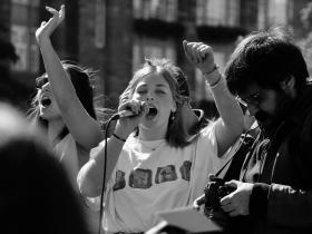 Stock image of a student protest