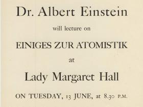 The 1933 Deneke Lecture had a particularly memorable and magnetic speaker.