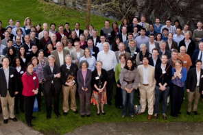 Photo of a large group of people taken from above