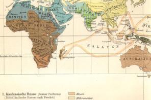 Ethnographic map of Africa, from Meyers Blitz-Lexikon (1932).