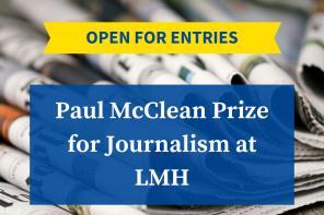 Graphic advertising the Paul McClean Prize 2025