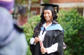 Photo of DJ Cuppy graduating from the University of Oxford