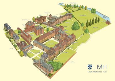 Map of Lady Margaret Hall, Oxford University